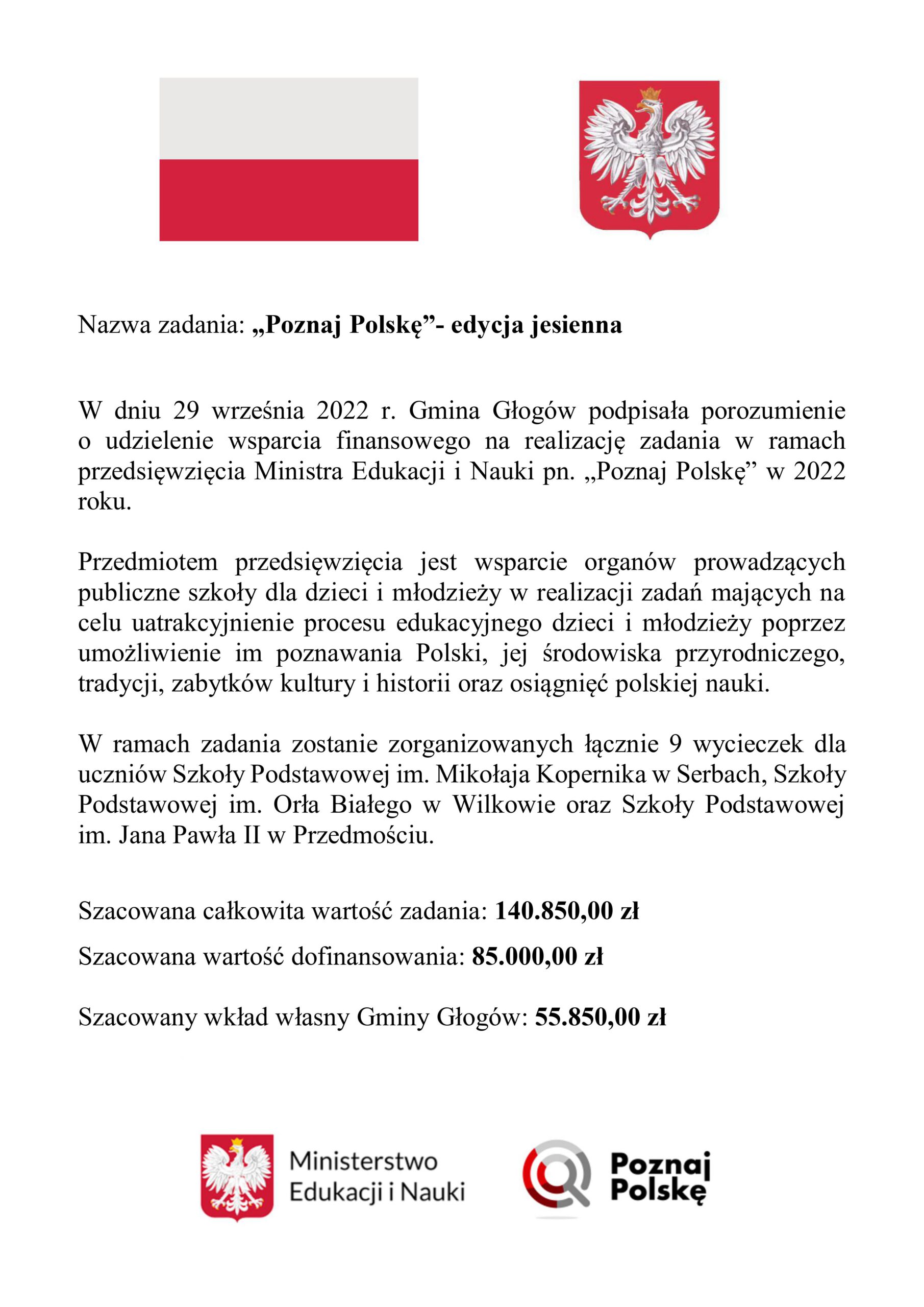 Plakat zadania Poznaj Polskę edycji jesiennej